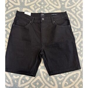 Cotton On Womens Black Jean Denim Straight Shorts Bermuda Casual‎ Zip Sz 32